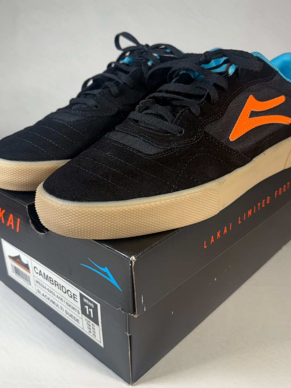 Lakai x Poler Skateboard Shoes Cambridge Black/Multi Suede SZ 11 Men’s
